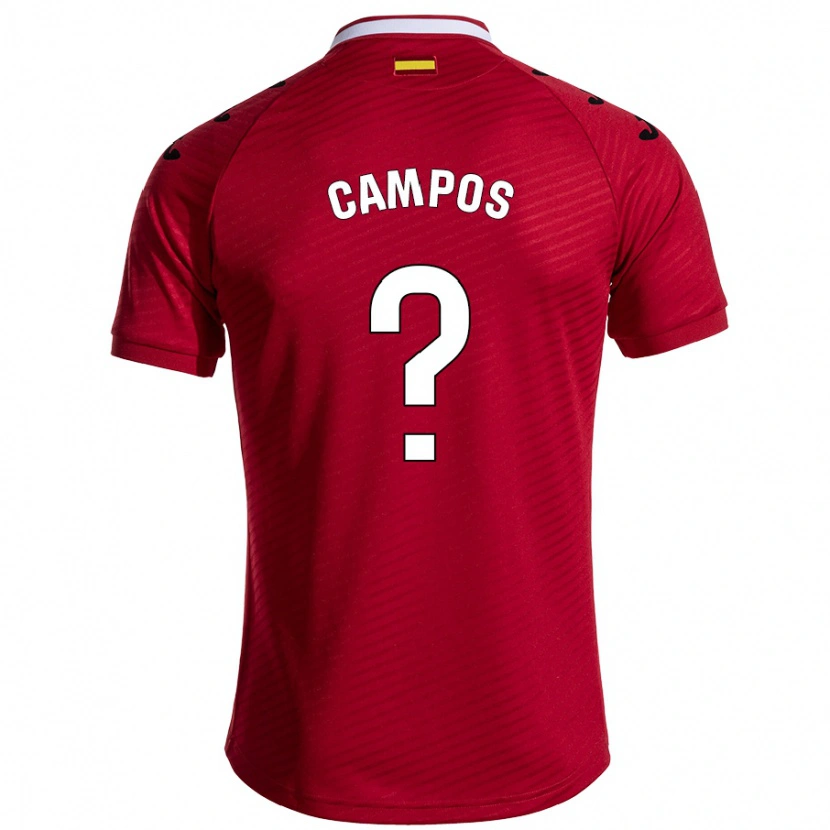 Danxen Homme Maillot Álex Campos #0 Rouge Foncé Tenues Extérieur 2024/25 T-Shirt