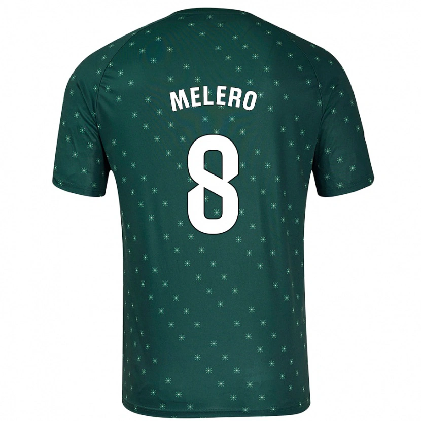 Danxen Homme Maillot Gonzalo Melero #8 Vert Foncé Tenues Extérieur 2024/25 T-Shirt