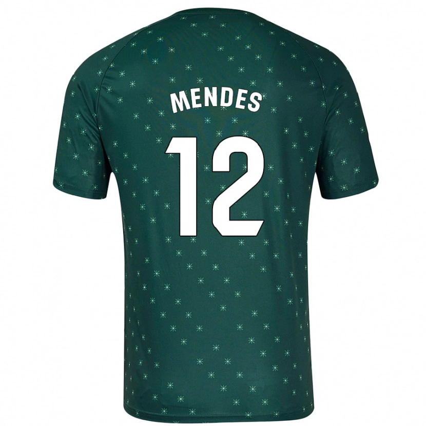 Danxen Homme Maillot Alex Mendes #12 Vert Foncé Tenues Extérieur 2024/25 T-Shirt