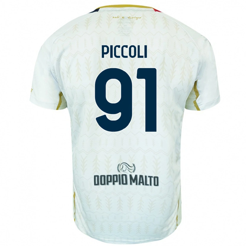 Danxen Homme Maillot Roberto Piccoli #91 Blanc Tenues Extérieur 2024/25 T-Shirt