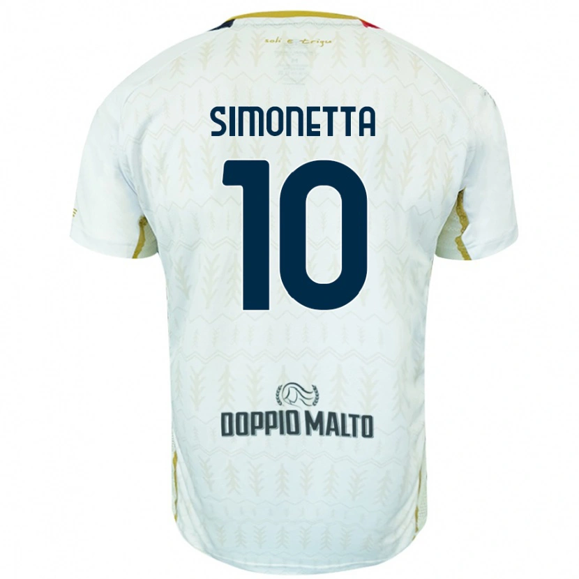 Danxen Homme Maillot Jacopo Simonetta #10 Blanc Tenues Extérieur 2024/25 T-Shirt