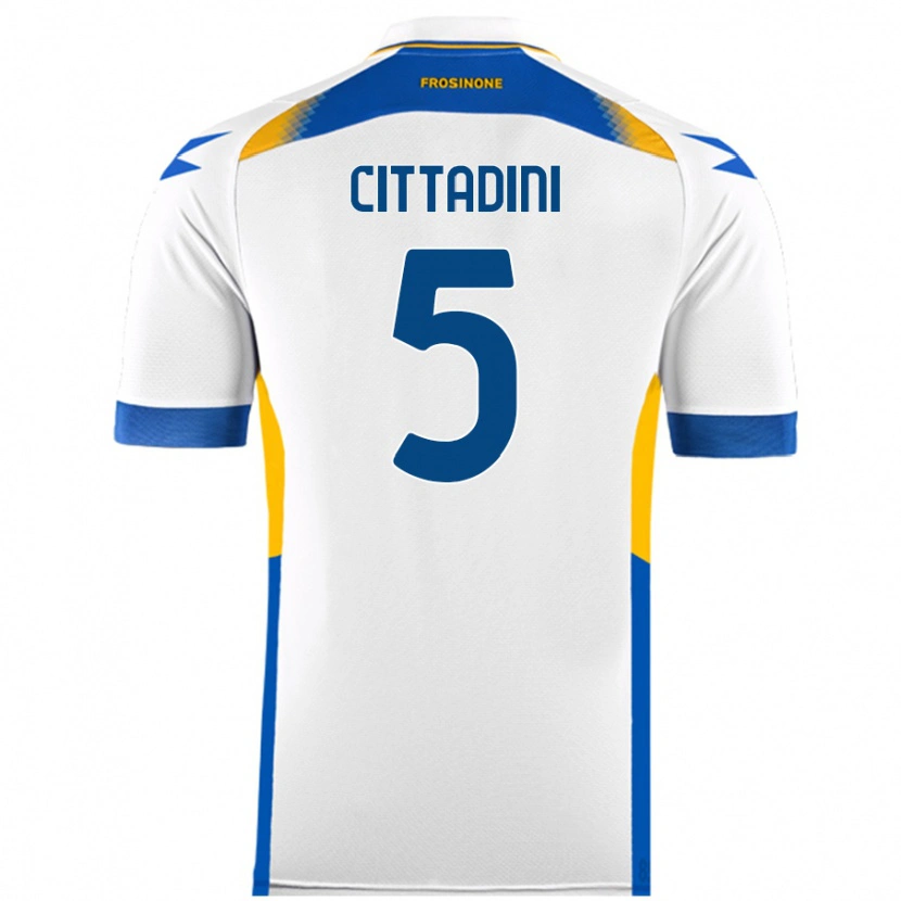 Danxen Homme Maillot Giorgio Cittadini #5 Blanc Tenues Extérieur 2024/25 T-Shirt