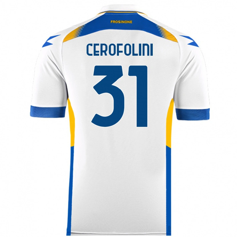 Danxen Homme Maillot Michele Cerofolini #31 Blanc Tenues Extérieur 2024/25 T-Shirt