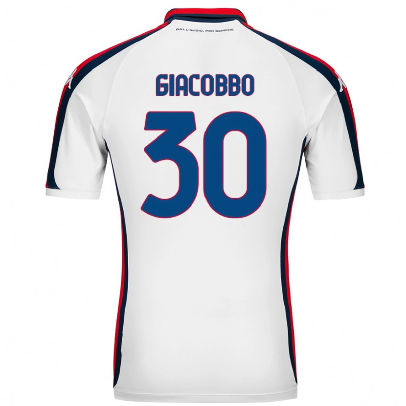 Danxen Homme Maillot Giulia Giacobbo #30 Blanc Tenues Extérieur 2024/25 T-Shirt