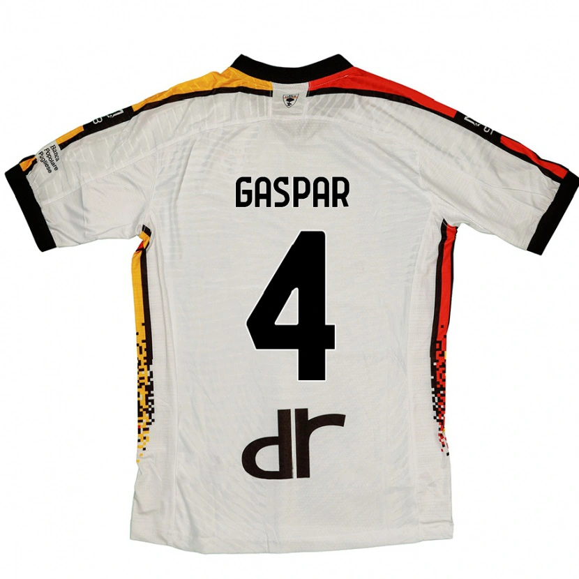 Danxen Homme Maillot Kialonda Gaspar #4 Blanc Noir Tenues Extérieur 2024/25 T-Shirt