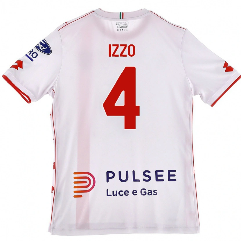 Danxen Homme Maillot Armando Izzo #4 Blanc Rouge Tenues Extérieur 2024/25 T-Shirt