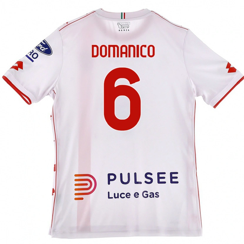 Danxen Homme Maillot Saverio Domanico #6 Blanc Rouge Tenues Extérieur 2024/25 T-Shirt