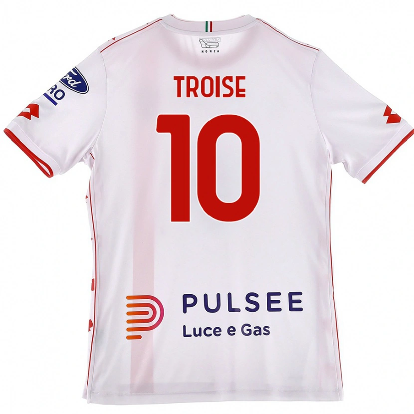 Danxen Homme Maillot Antonio Troise #10 Blanc Rouge Tenues Extérieur 2024/25 T-Shirt