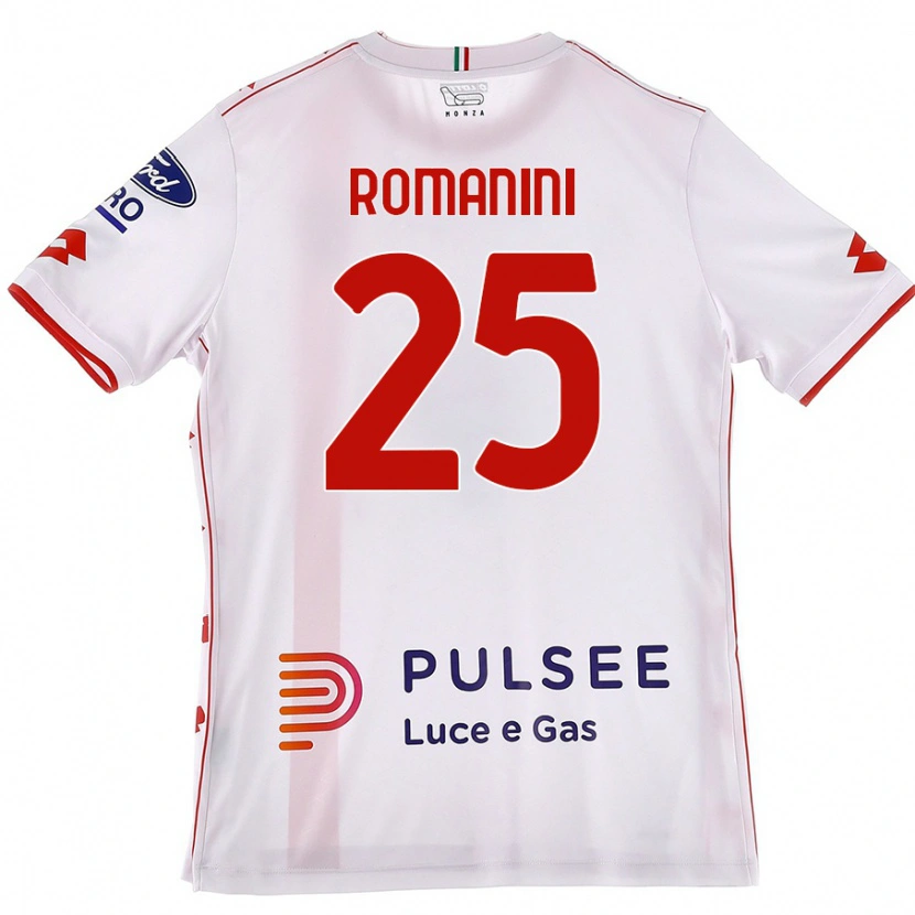 Danxen Homme Maillot Andrea Romanini #25 Blanc Rouge Tenues Extérieur 2024/25 T-Shirt