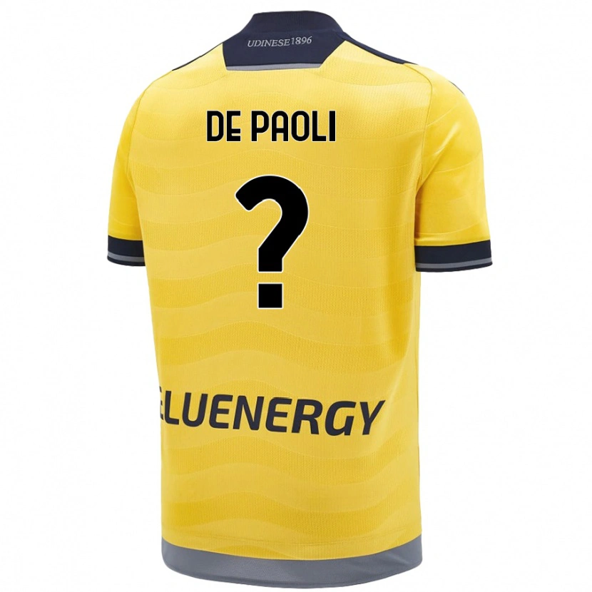 Danxen Homme Maillot Cristiano De Paoli #0 Doré Tenues Extérieur 2024/25 T-Shirt