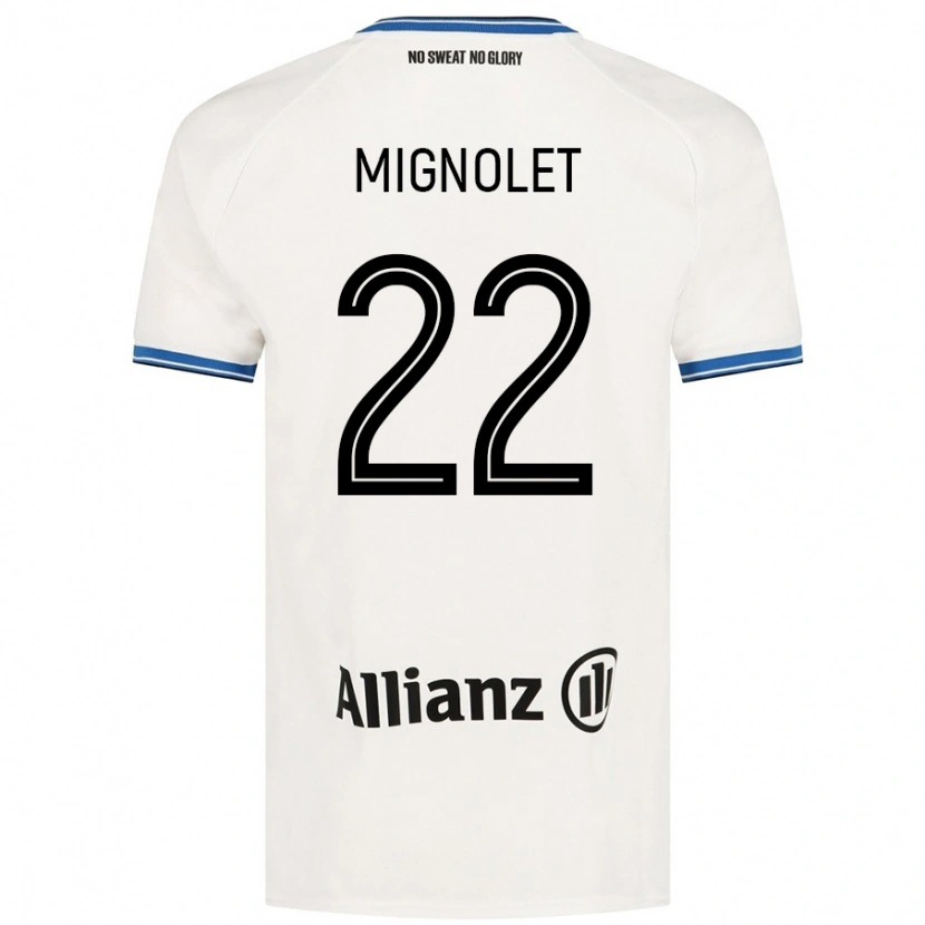 Danxen Homme Maillot Simon Mignolet #22 Blanc Tenues Extérieur 2024/25 T-Shirt