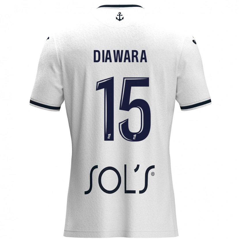 Danxen Homme Maillot Kandet Diawara #15 Blanc Bleu Foncé Tenues Extérieur 2024/25 T-Shirt