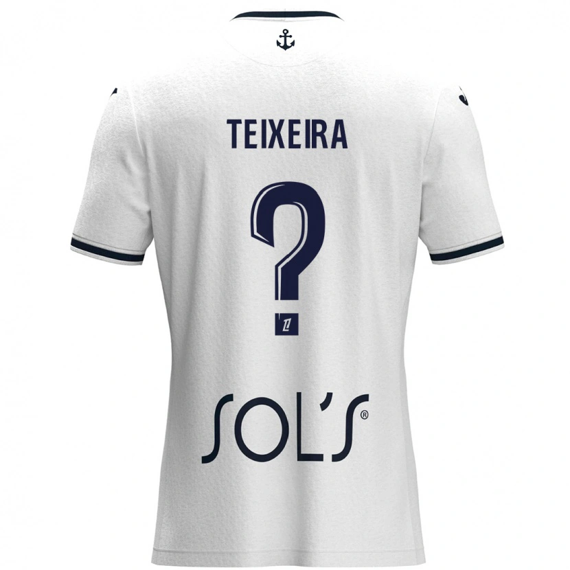 Danxen Homme Maillot Alex Teixeira #0 Blanc Bleu Foncé Tenues Extérieur 2024/25 T-Shirt