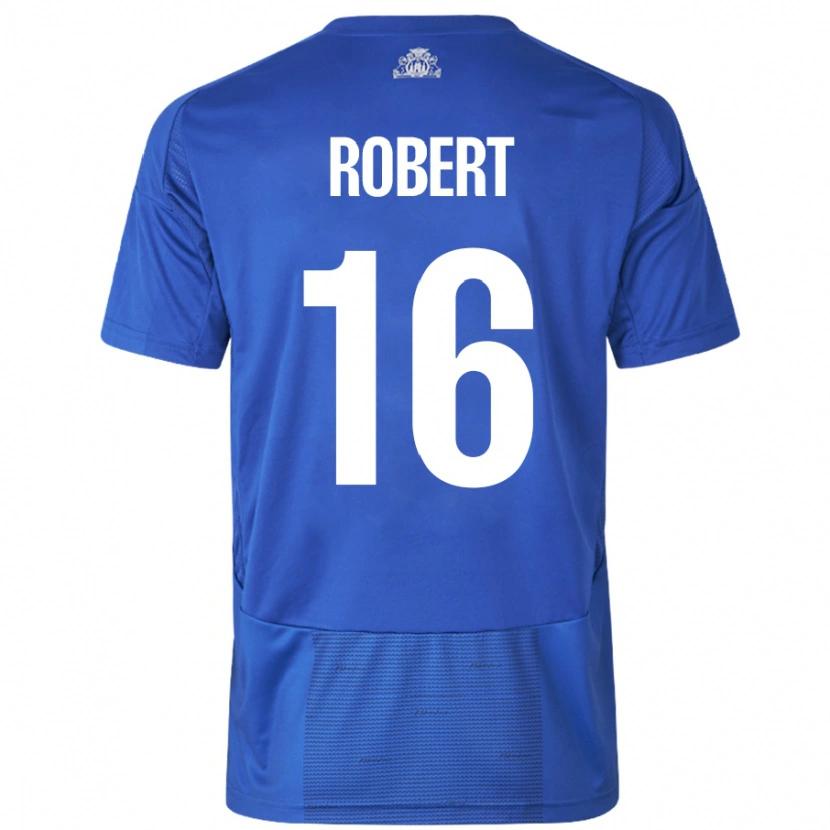 Danxen Homme Maillot Robert #16 Blanc Bleu Tenues Extérieur 2024/25 T-Shirt