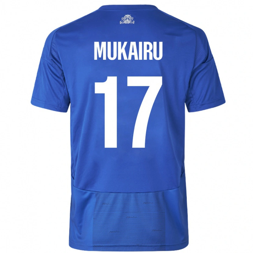 Danxen Homme Maillot Paul Mukairu #17 Blanc Bleu Tenues Extérieur 2024/25 T-Shirt