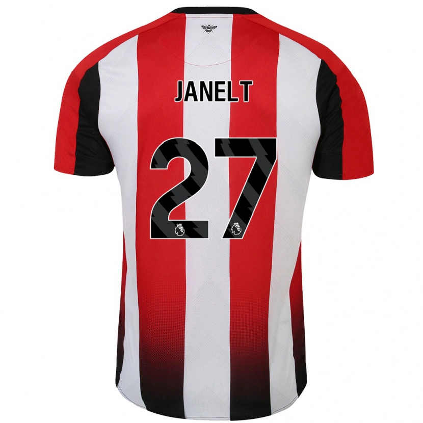 Danxen Femme Maillot Vitaly Janelt #27 Rouge Blanc Tenues Domicile 2024/25 T-Shirt