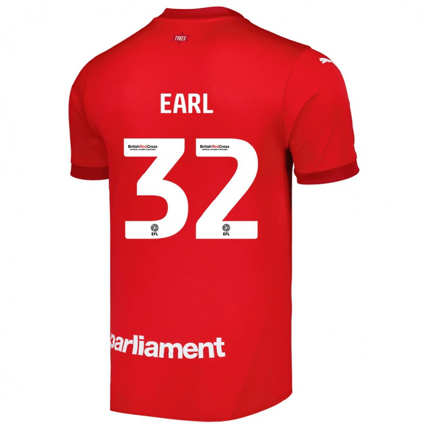 Danxen Femme Maillot Josh Earl #32 Rouge Tenues Domicile 2024/25 T-Shirt