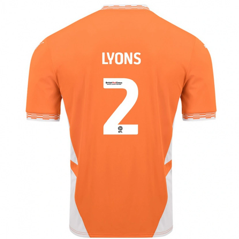 Danxen Femme Maillot Andy Lyons #2 Orange Blanc Tenues Domicile 2024/25 T-Shirt