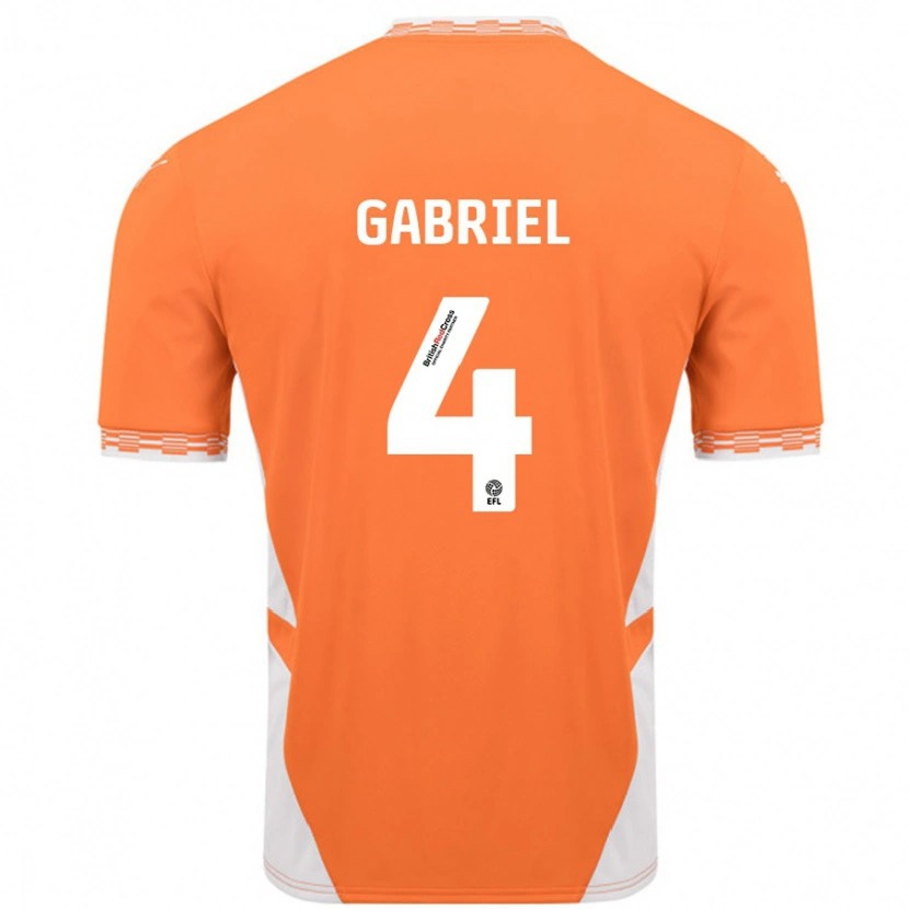Danxen Femme Maillot Jordan Lawrence-Gabriel #4 Orange Blanc Tenues Domicile 2024/25 T-Shirt