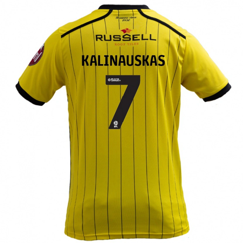 Danxen Femme Maillot Tomas Kalinauskas #7 Jaune Tenues Domicile 2024/25 T-Shirt
