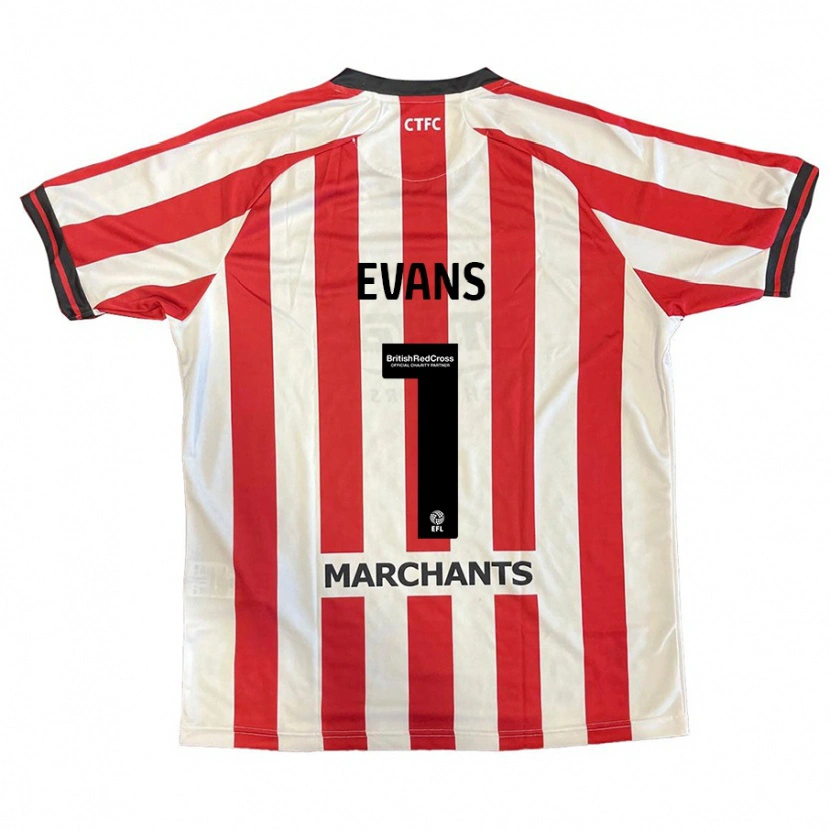 Danxen Femme Maillot Owen Evans #1 Rouge Blanc Tenues Domicile 2024/25 T-Shirt