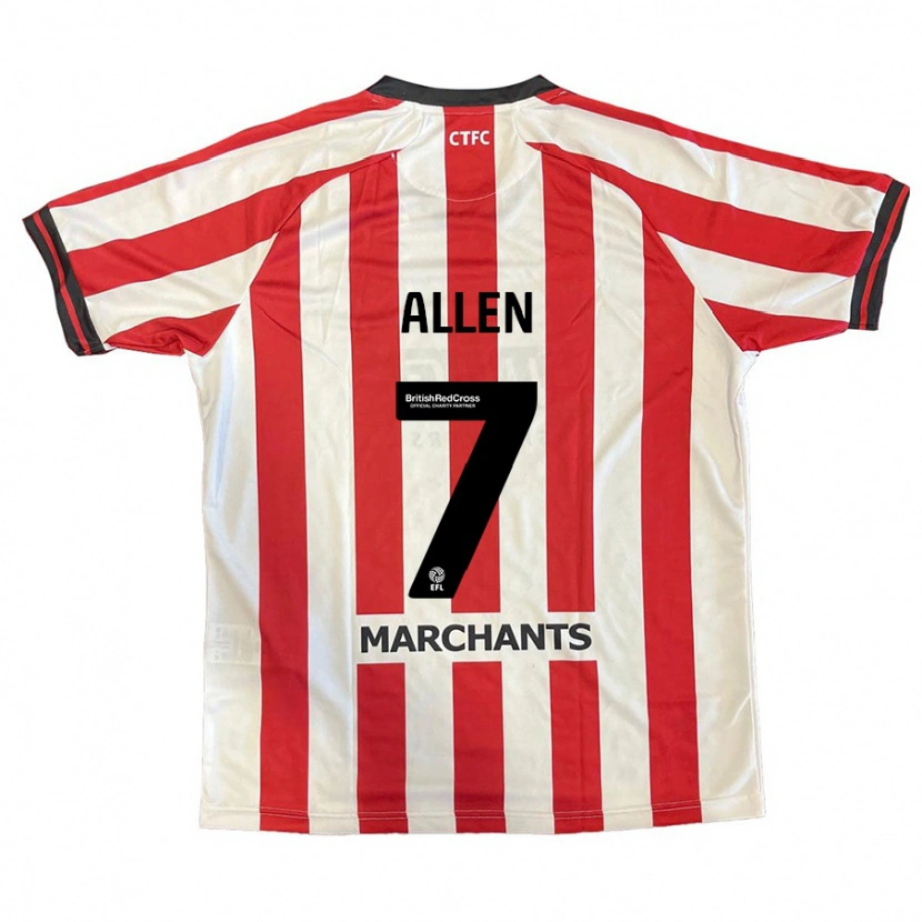 Danxen Femme Maillot Emily Allen #7 Rouge Blanc Tenues Domicile 2024/25 T-Shirt