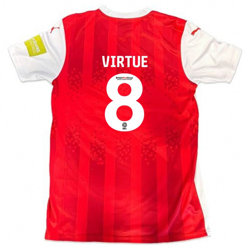 Danxen Femme Maillot Matty Virtue #8 Rouge Blanc Tenues Domicile 2024/25 T-Shirt