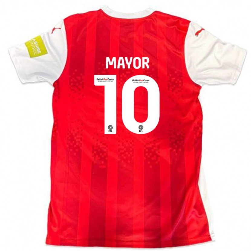 Danxen Femme Maillot Danny Mayor #10 Rouge Blanc Tenues Domicile 2024/25 T-Shirt