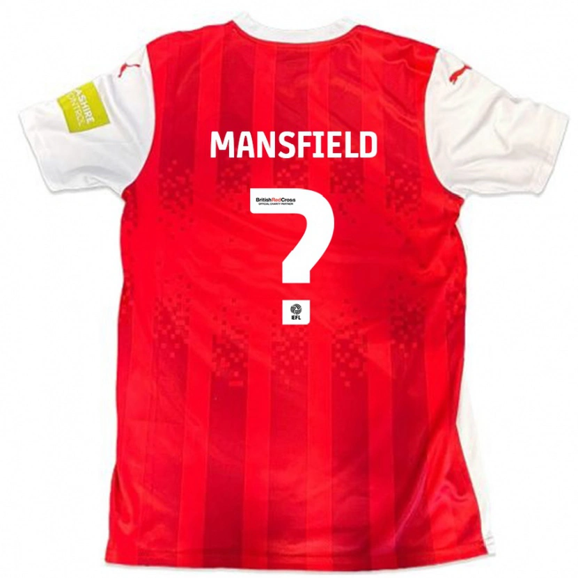 Danxen Femme Maillot Ronan Mansfield #0 Rouge Blanc Tenues Domicile 2024/25 T-Shirt