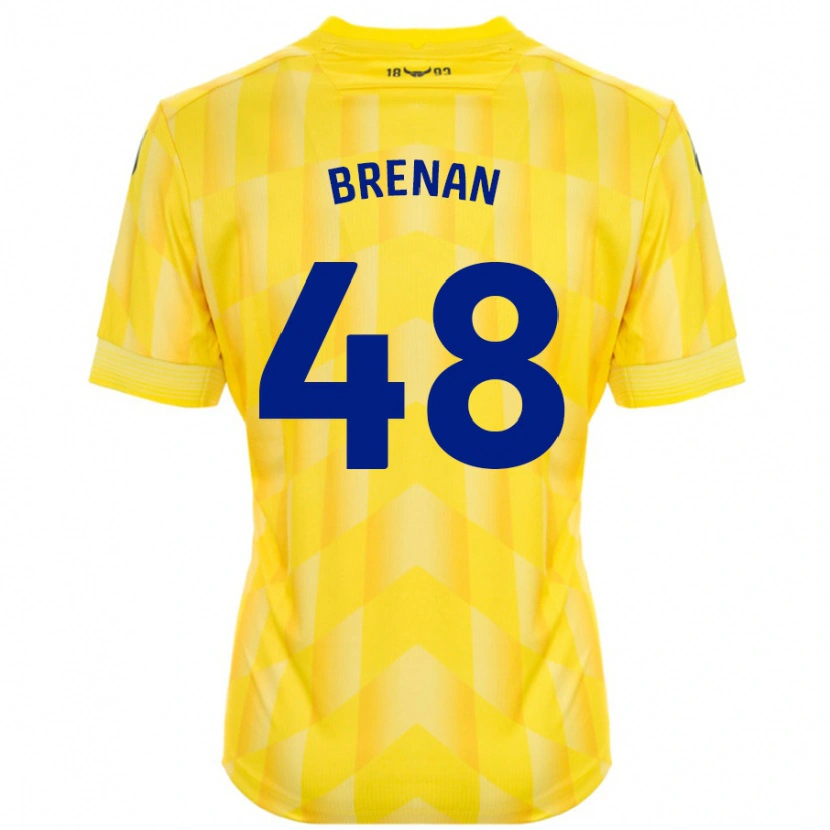 Danxen Femme Maillot Tobias Brenan #48 Jaune Tenues Domicile 2024/25 T-Shirt