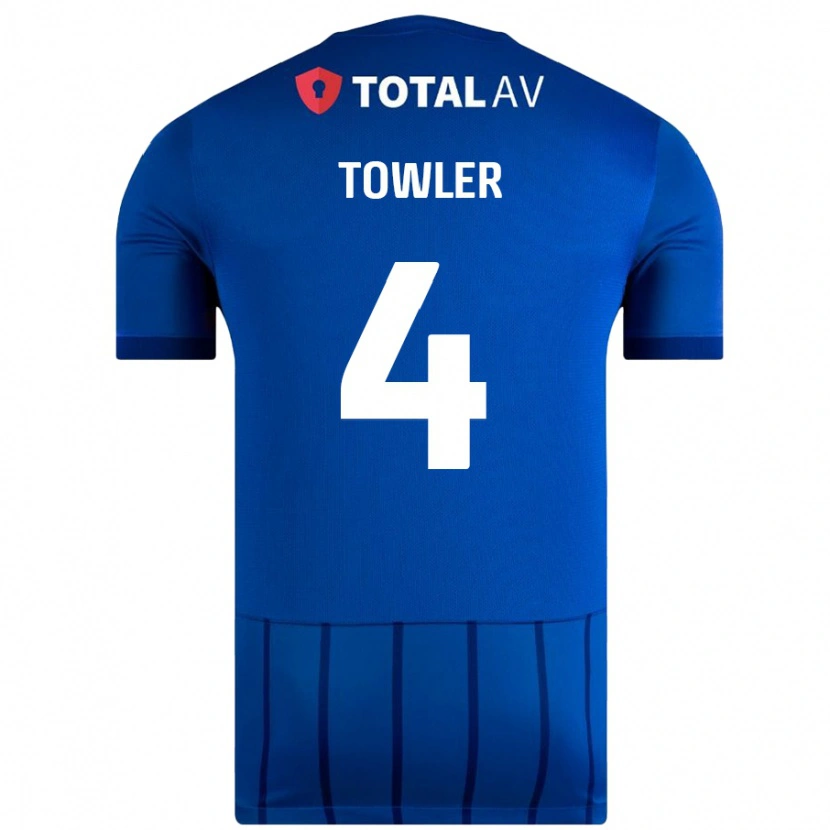Danxen Femme Maillot Ryley Towler #4 Bleu Tenues Domicile 2024/25 T-Shirt