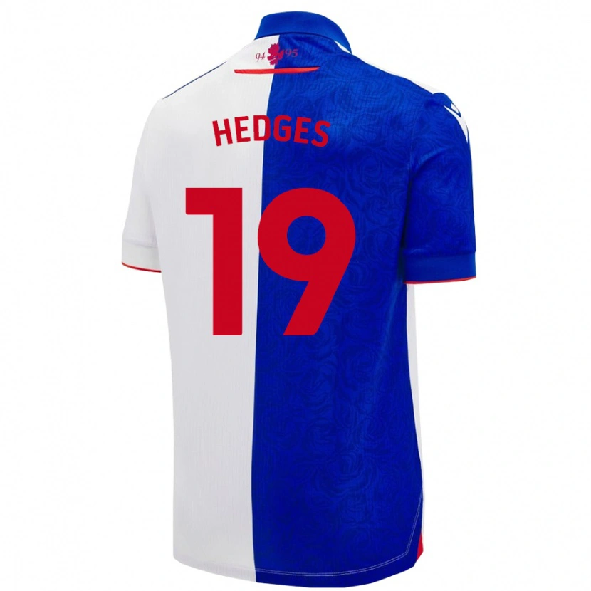 Danxen Femme Maillot Ryan Hedges #19 Bleu Ciel Blanc Tenues Domicile 2024/25 T-Shirt