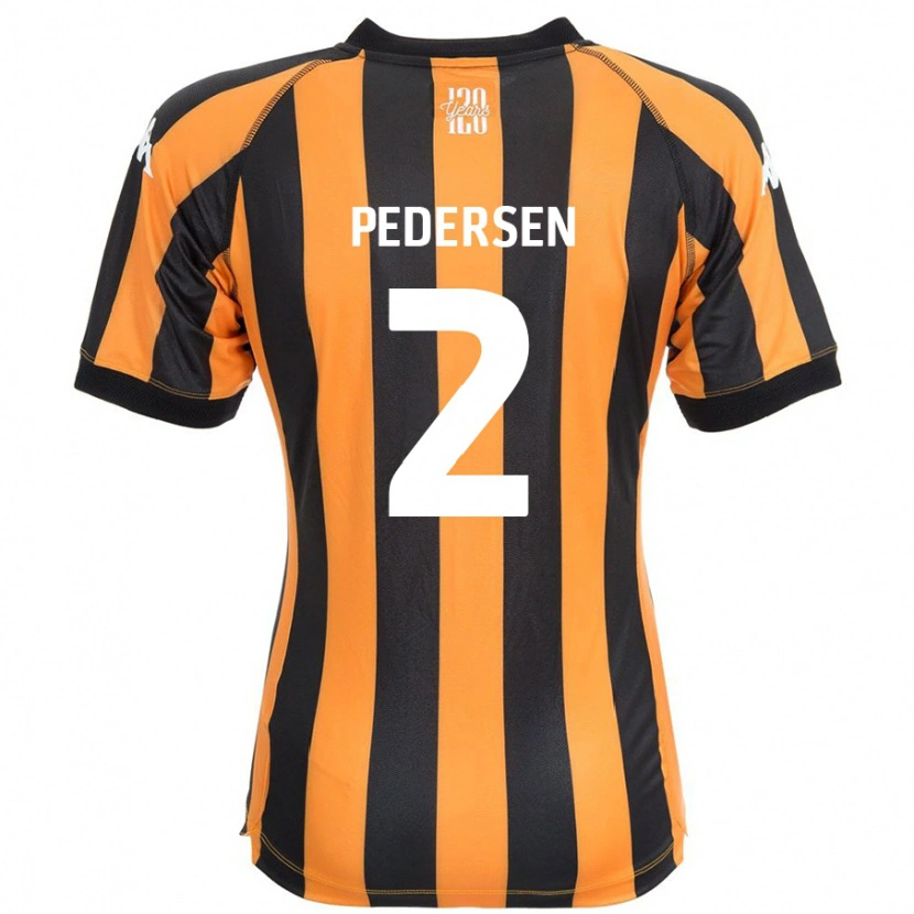 Danxen Femme Maillot Eden Pedersen #2 Noir Ambre Tenues Domicile 2024/25 T-Shirt