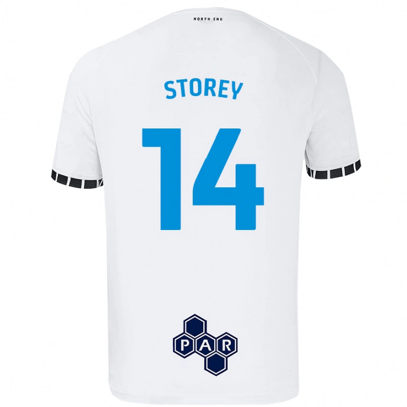 Danxen Femme Maillot Jordan Storey #14 Blanc Tenues Domicile 2024/25 T-Shirt
