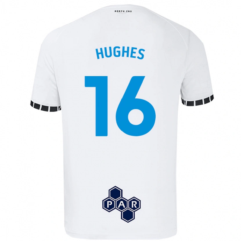 Danxen Femme Maillot Andrew Hughes #16 Blanc Tenues Domicile 2024/25 T-Shirt