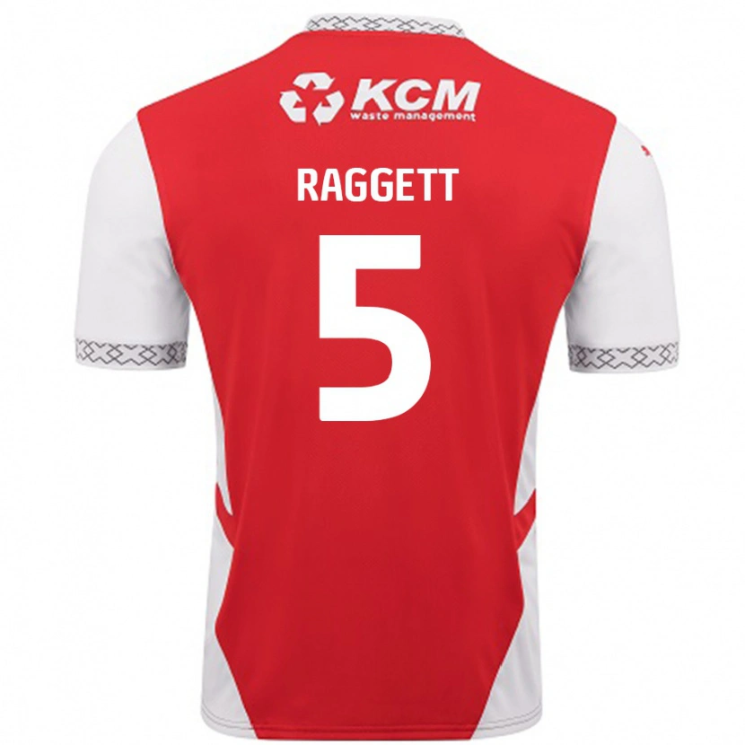 Danxen Femme Maillot Sean Raggett #5 Rouge Blanc Tenues Domicile 2024/25 T-Shirt