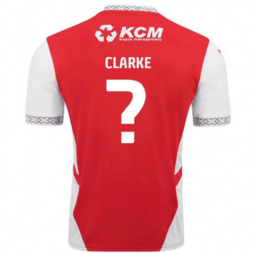 Danxen Femme Maillot James Clarke #0 Rouge Blanc Tenues Domicile 2024/25 T-Shirt