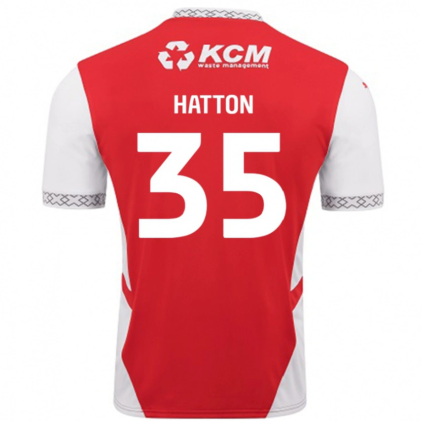 Danxen Femme Maillot Ben Hatton #35 Rouge Blanc Tenues Domicile 2024/25 T-Shirt