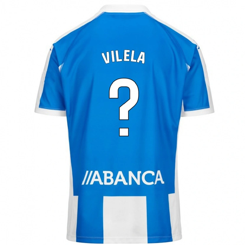 Danxen Femme Maillot Rubén Vilela #0 Bleu Blanc Tenues Domicile 2024/25 T-Shirt