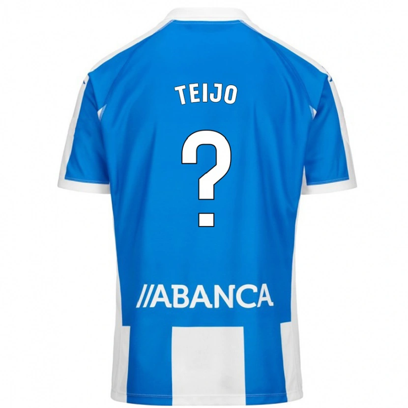 Danxen Femme Maillot Quique Teijo #0 Bleu Blanc Tenues Domicile 2024/25 T-Shirt