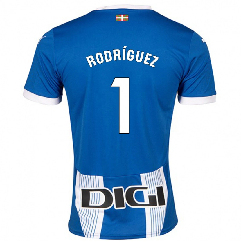 Danxen Femme Maillot Adrián Rodríguez #1 Bleu Tenues Domicile 2024/25 T-Shirt