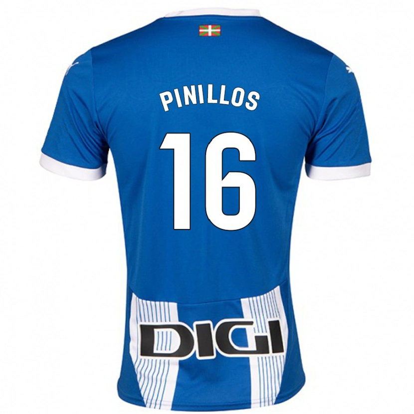 Danxen Femme Maillot Lander Pinillos #16 Bleu Tenues Domicile 2024/25 T-Shirt