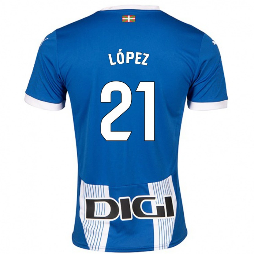Danxen Femme Maillot Juanma López #21 Bleu Tenues Domicile 2024/25 T-Shirt