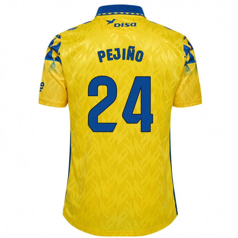 Danxen Femme Maillot Pejiño #24 Jaune Bleu Tenues Domicile 2024/25 T-Shirt