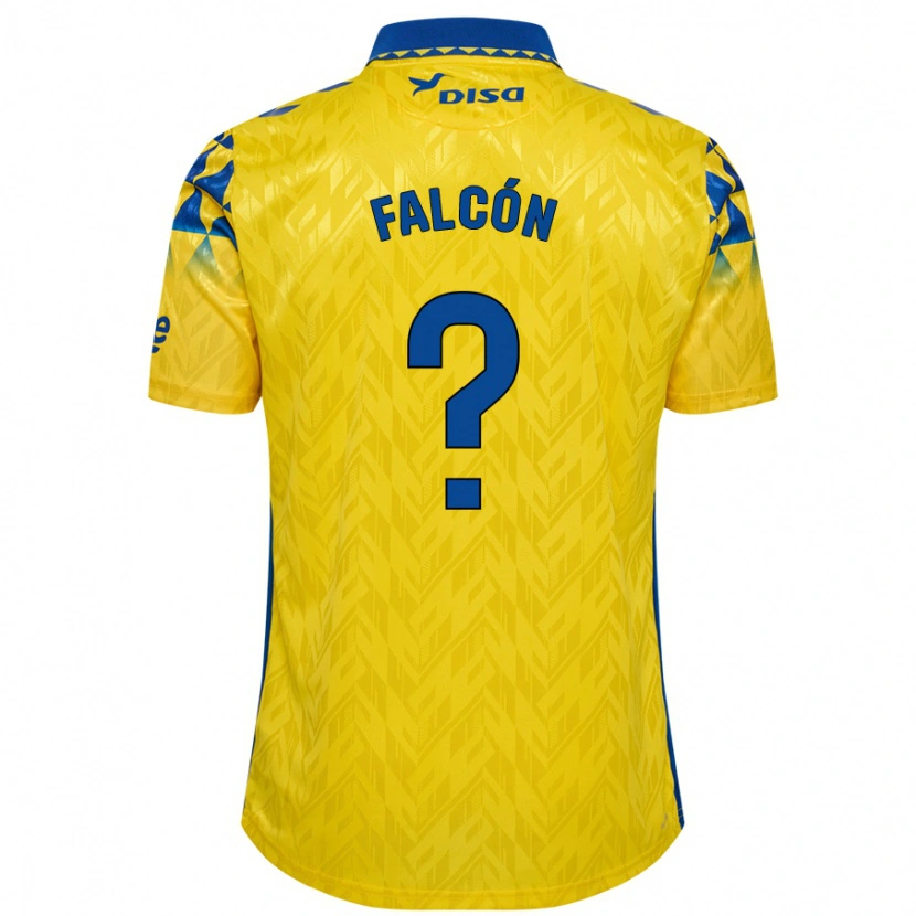 Danxen Femme Maillot Toni Falcón #0 Jaune Bleu Tenues Domicile 2024/25 T-Shirt