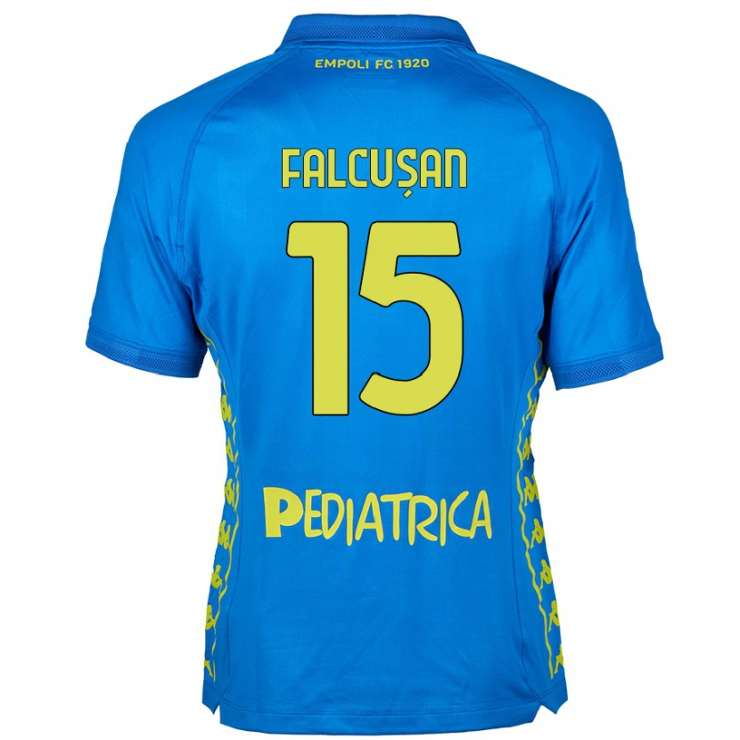Danxen Femme Maillot Darius Fălcușan #15 Bleu Tenues Domicile 2024/25 T-Shirt