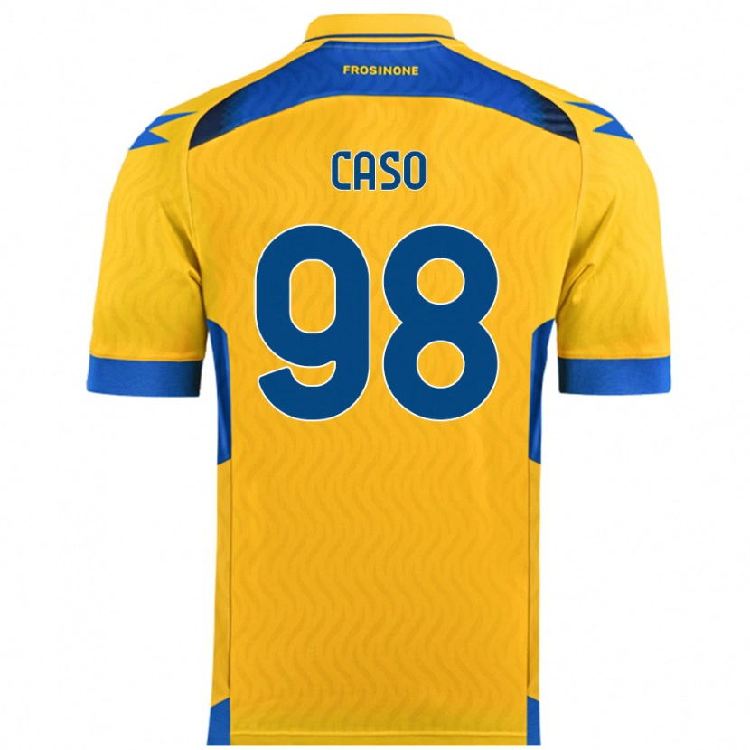 Danxen Femme Maillot Giuseppe Caso #98 Jaune Tenues Domicile 2024/25 T-Shirt
