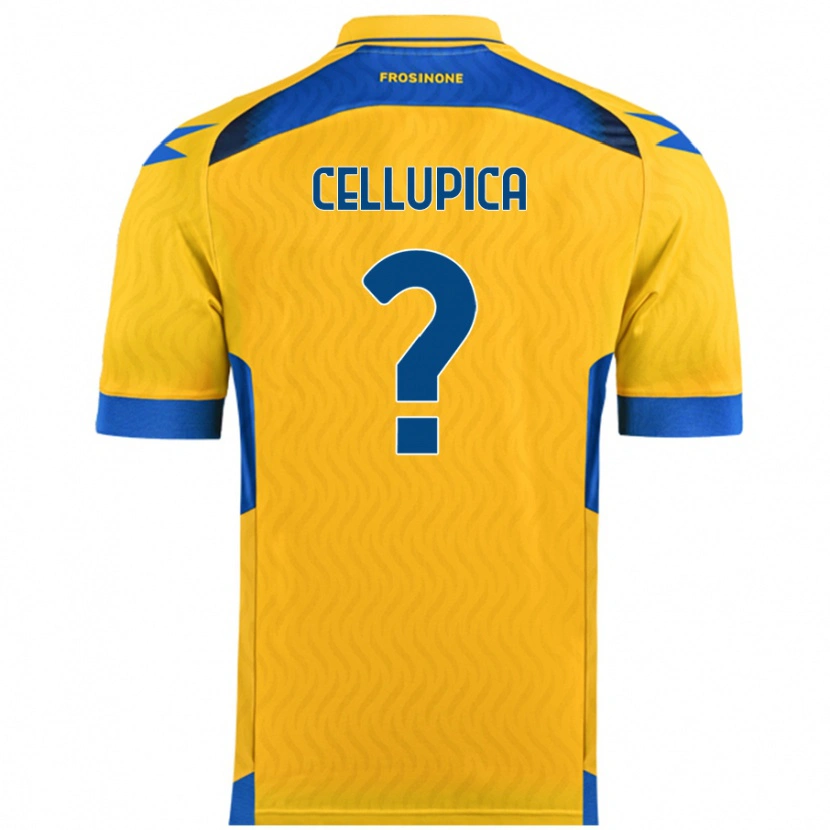 Danxen Femme Maillot Riccardo Cellupica #0 Jaune Tenues Domicile 2024/25 T-Shirt