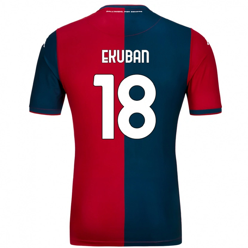 Danxen Femme Maillot Caleb Ekuban #18 Rouge Bleu Foncé Tenues Domicile 2024/25 T-Shirt