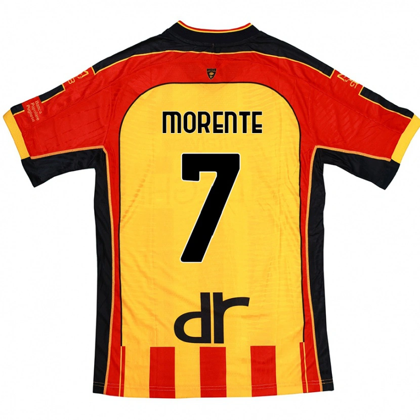 Danxen Femme Maillot Tete Morente #7 Jaune Rouge Tenues Domicile 2024/25 T-Shirt